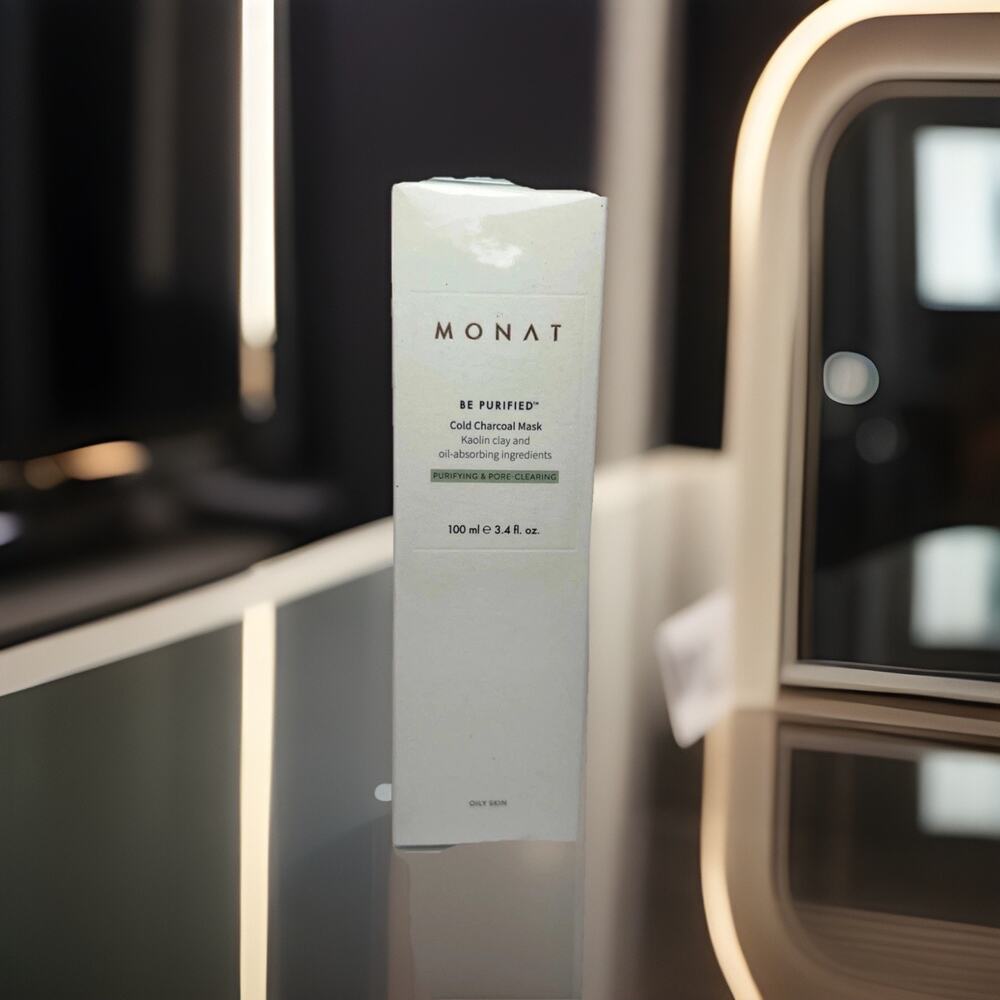 Monat Be Purified Cold Charcoal Facial Mask - Pore Clearing NEW Oily Skin 3.4oz